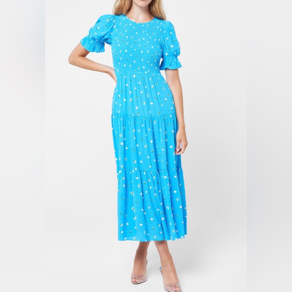 KITRI Persephone dress in blue vintage floral